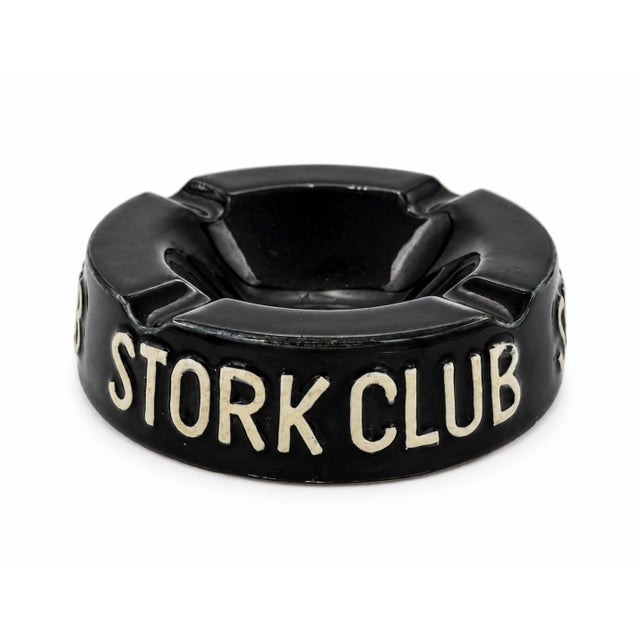 Vintage the Stork Club Nyc Nightclub Black Ceramic Ashtray For Sale - Image 13 of 14