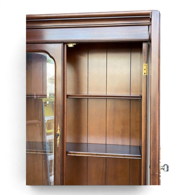 1960s Monitor Furniture Co. Inc Glass Front Display Secretary Bookcase For Sale - Image 4 of 6