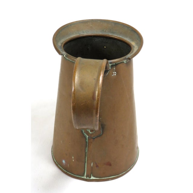 1910s Antique Copper 1 Quart Measuring Pitcher For Sale - Image 5 of 13