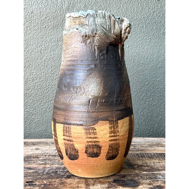 Vintage Handcrafted Studio Pottery Vase For Sale - Image 11 of 17