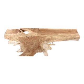 Beautiful 78 Inch Long Natural Sculptured Console Table For Sale