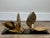 Abstract Pair American Abstract Gilt Bronze Small Swans Sculptures by Jack Zejac For Sale - Image 3 of 12