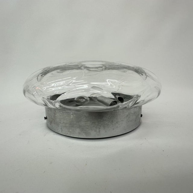 Metal Mid-Century Glass Ceiling / Wall Lamp, 1970s For Sale - Image 7 of 14