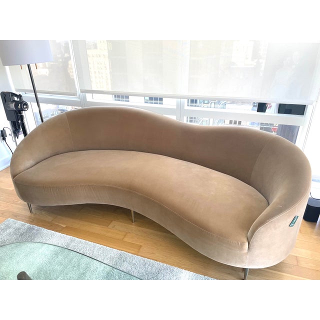 Cb2 Curvo Camel Velvet Sofa Chairish