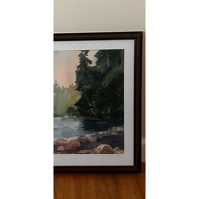 Late 20th Century “Ohanapecosh” Watercolor by Nw Artist Marianne Harlor For Sale In Seattle - Image 6 of 9