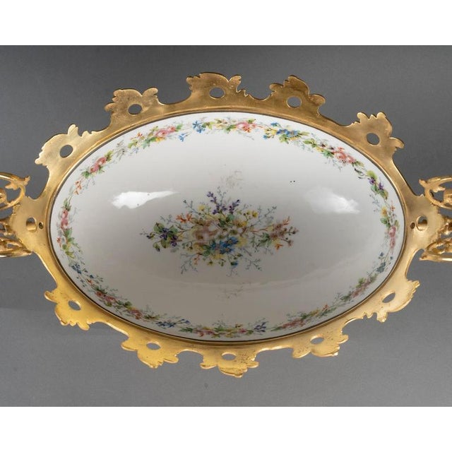 Painted Porcelain and Gilt Bronze Bowl For Sale - Image 10 of 11