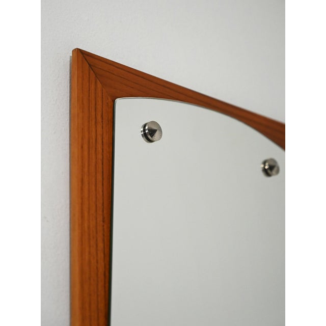 1950s Scandinavian Mahogany Wall Mirror, 1950s For Sale - Image 5 of 7