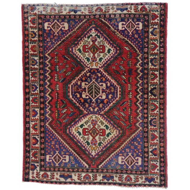 Vintage Persian Viss Rug - 05'04 X 06'08 For Sale - Image 9 of 9
