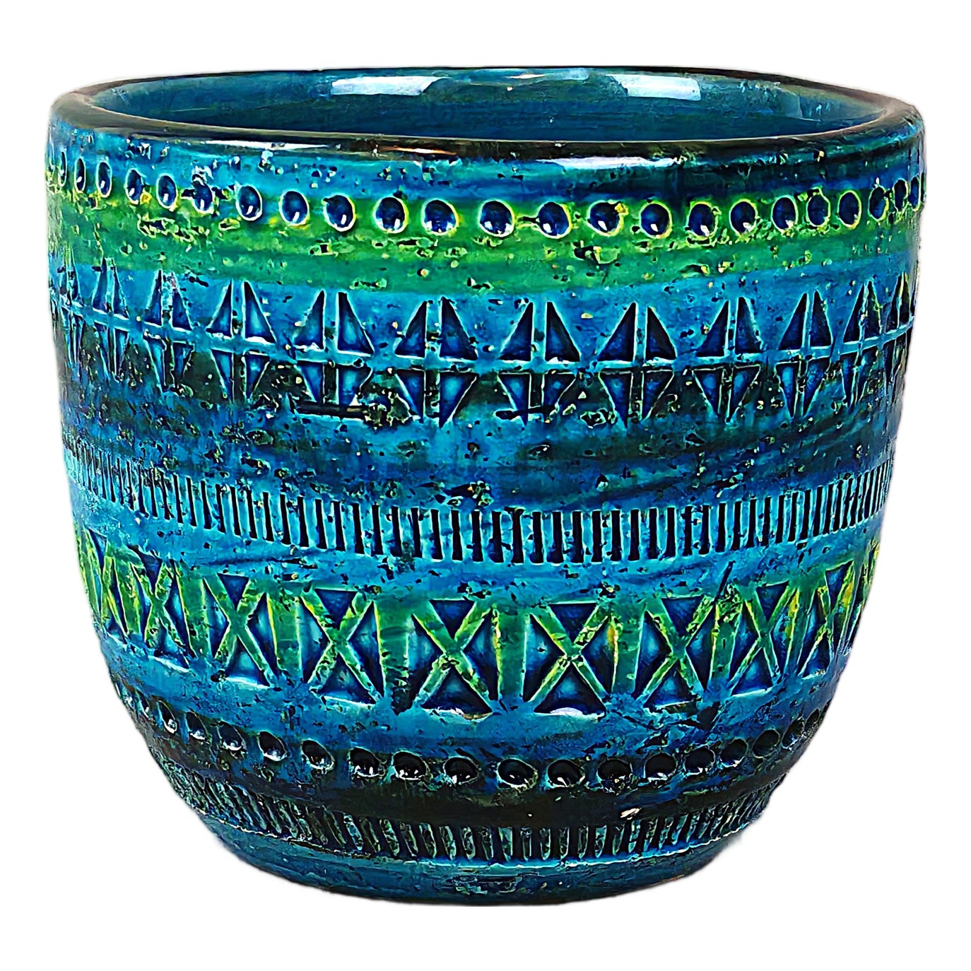 Rimini Blue Flower Pot by Aldo Londi for Bitossi, 1960s | Chairish