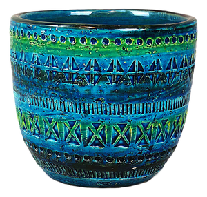 Rimini Blue Flower Pot by Aldo Londi for Bitossi, 1960s