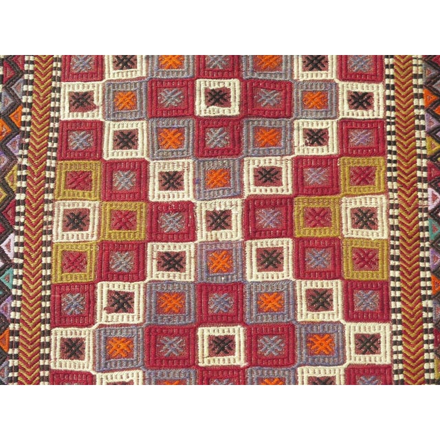 Nomadic Embroidered Handmade Kilim - 30"x 59" For Sale - Image 4 of 10