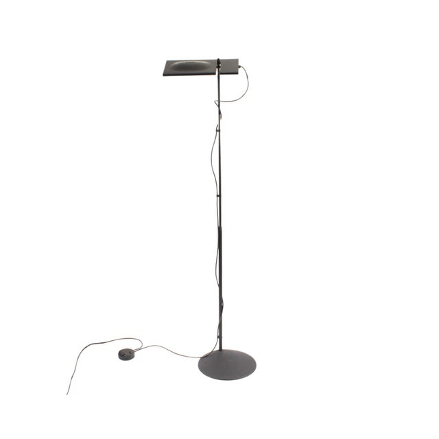 A "Duna" Italian floor lamp designed by Italian architects Mario Barbaglia & Marco Colombo for Italiana Luce. This black...