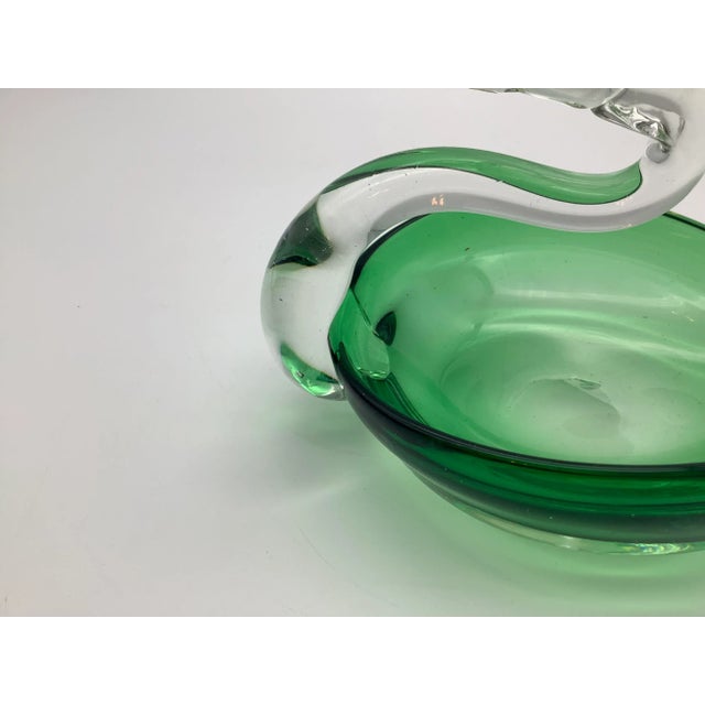 Mid-Century Modern 1980s Decorative Green Glass Bird For Sale - Image 3 of 13