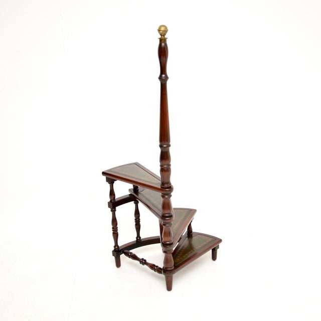 Antique Georgian Library Steps, 1930s For Sale - Image 4 of 10