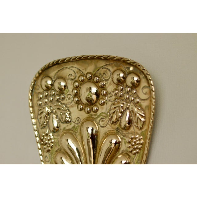 Large Mid-Century Swedish Baroque Style Brass Sconces, Set of 2 For Sale - Image 10 of 17