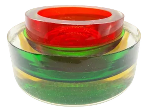 Red & Green Glass Ashtrays from Seguso, 1960s, Set of 2