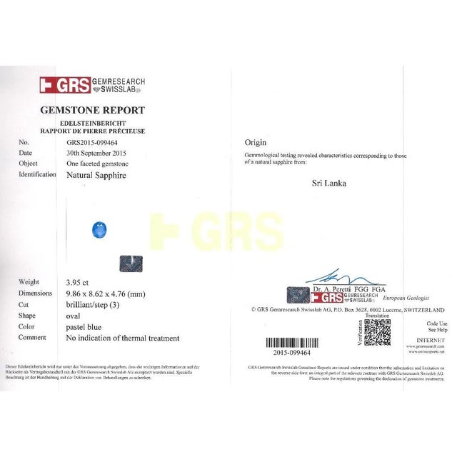 Grs Certified 41.17 Cttw Sri Lanka No Heat Blue Sapphire Bracelet With Diamonds For Sale - Image 9 of 12