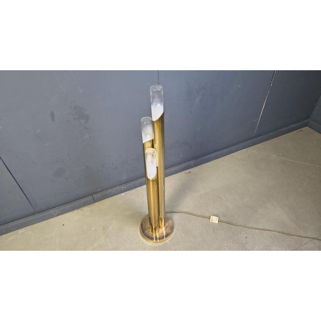 Vintage Brass and Murano Glass Floor Lamp, Italy, 1970s For Sale - Image 9 of 13