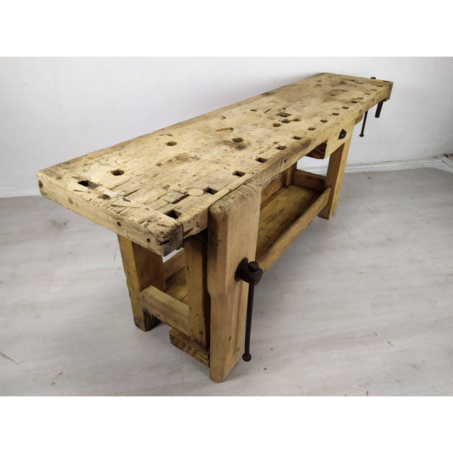Vintage Beech Worktable, 1920s For Sale - Image 17 of 18