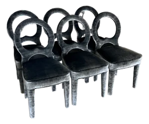 Set of 6 Romo Velvet Dining Chairs; 2 Sets of 6 Available