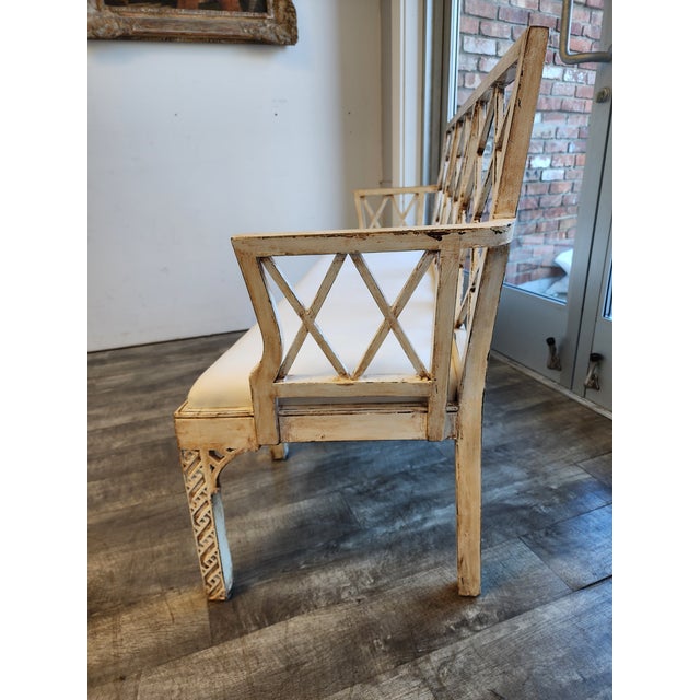 Mid 20th Century Vintage Fretwork Chinese Chippendale Bench/Settee For Sale - Image 5 of 16