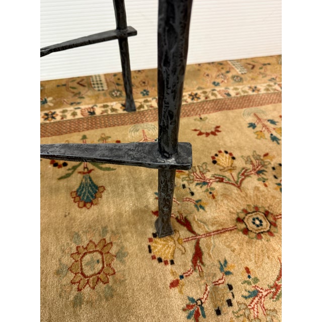 Metal Iron & Tempered Glass Console Table, in the Style of Giametti For Sale - Image 7 of 12