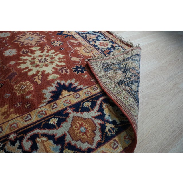 8x10 Majestic Versatile Coral Traditional Geometric Hand Knotted Wool Carpet Rug For Sale - Image 9 of 9