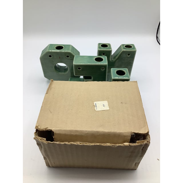 Celadon Vintage Ceramic Christmas Noel Letters Candle Holders Lipper and Mann Japan - Set of 4 For Sale - Image 8 of 8