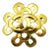 Chanel Vintage Gold Plated CC Twisted Flower Brooch For Sale