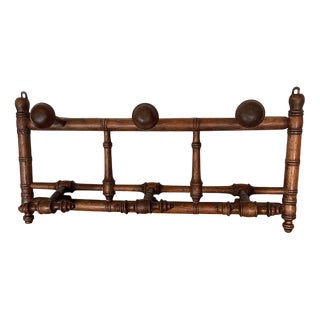 Antique Wooden Coat Rack, 1890s For Sale