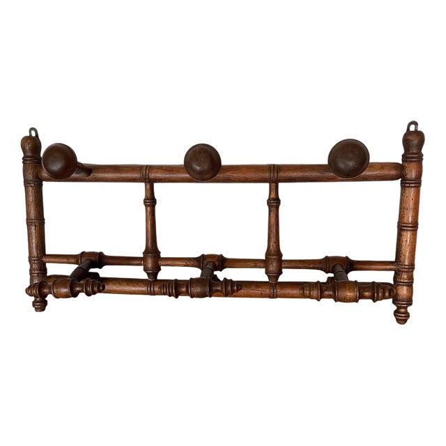 Antique Wooden Coat Rack, 1890s For Sale
