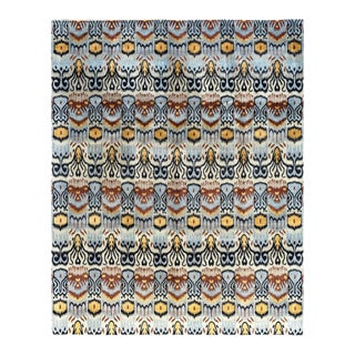Ikat, One-of-a-Kind Hand-Knotted Area Rug - Beige, 8' 2" x 10' 1" For Sale
