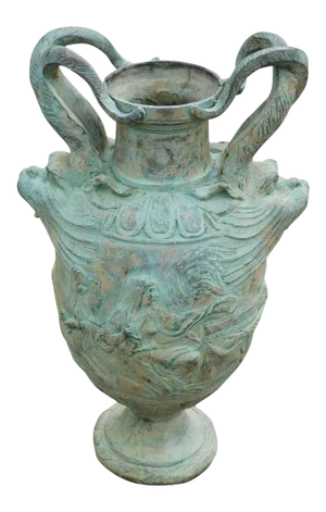 Bronze Serpent Twin Handled Roman Garden Urn