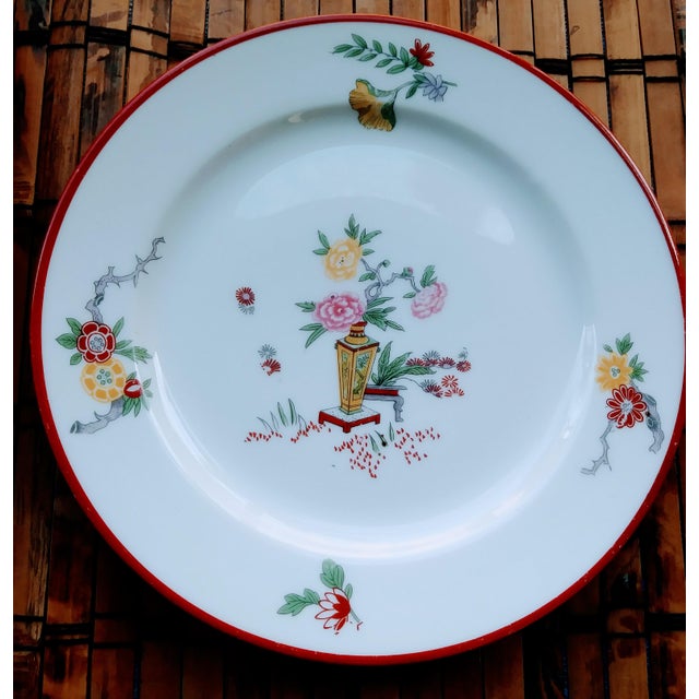 17 Piece j.p. Limoges France Pouyat Peacock Floral Dinnerware Plates