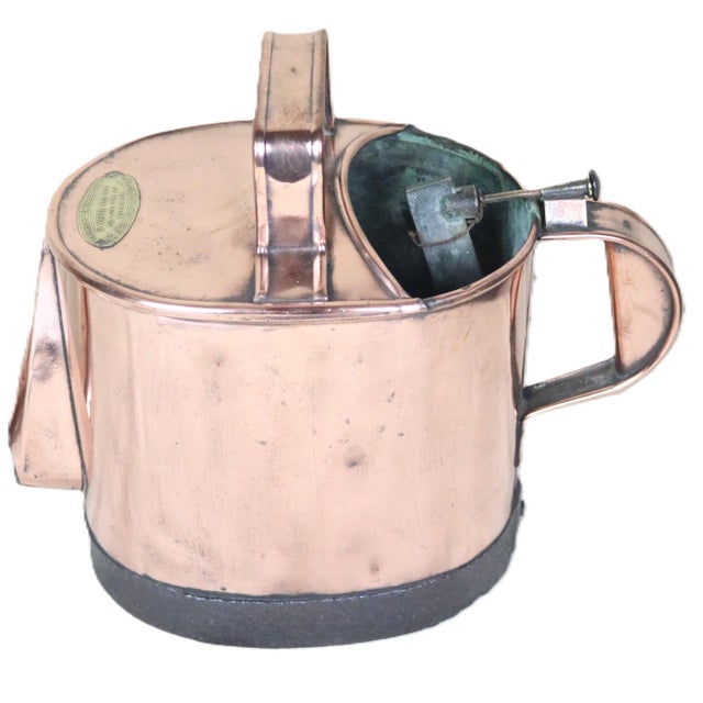 Metal Rare Late 19th Century French Copper Barrel Topping Can For Sale - Image 7 of 12
