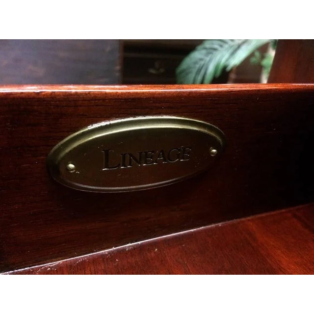 Item: Vintage Mahogany Secretary Desk with Leather desk surface. Age & Condition: Circa 1990-2000. Good with a small...