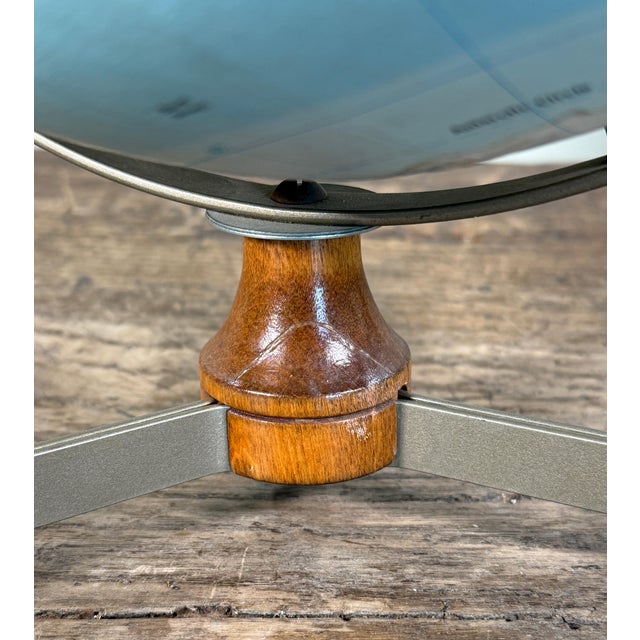 Metal Mid Century Modern Replogle Stereo Relief World Globe on Wood and Metal Tripod Base For Sale - Image 7 of 9