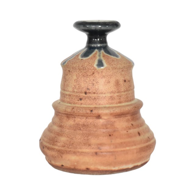 Contemporary Vintage Art Pottery Narrow Neck Vase For Sale - Image 3 of 6