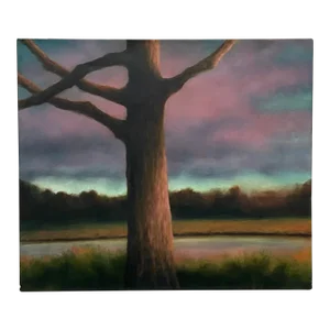 Vintage Boho Abstract Expressionist Landscape Original Oil on Canvas