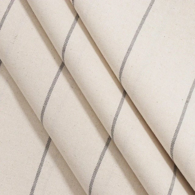 English Cadiz Stripe Grey Double Width Fabric - Sample For Sale - Image 3 of 4