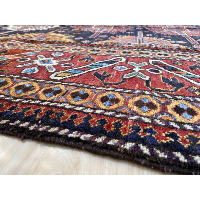 2000 - 2009 Navy Star Kazak Style Handmade Wool Rug 6x9 For Sale - Image 5 of 14