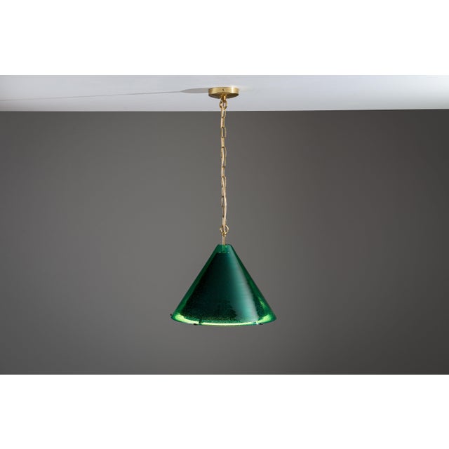 Najade Pendantin Green Bubble Glass by Jonas Hidle, 1960s For Sale - Image 11 of 11