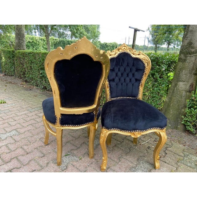 1970s Italian Baroque Gold Velvet Dining Set - 5 PCS For Sale - Image 13 of 18