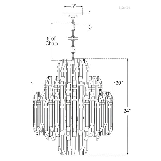Visual Comfort Suzanne Kasler for Visual Comfort Signature Adele Four Tier Waterfall Chandelier in Hand-Rubbed Antique Brass with Clear Acrylic For Sale - Image 4 of 4