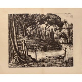 Diego Pettinelli, Landscape, Lithograph on Paper, 1937 For Sale