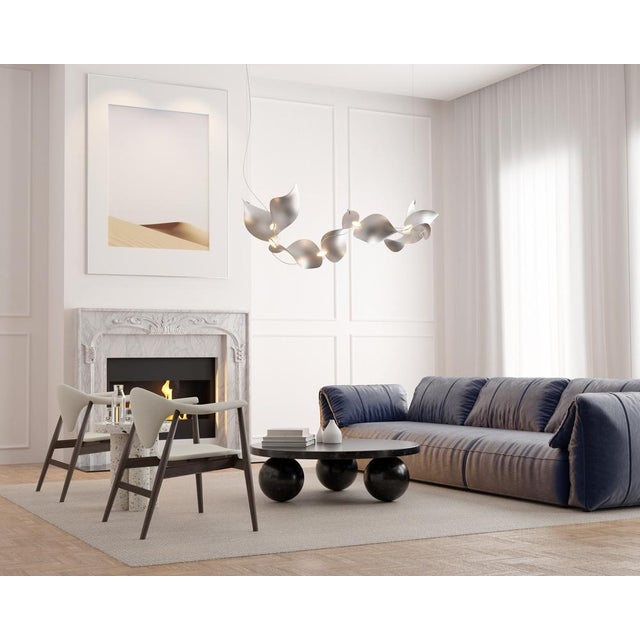 Dune 4 Curve Chandelier with Silver Anodized Shades by Daniel Becker For Sale - Image 10 of 15