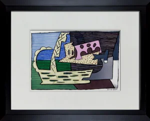 1940s Vintage Pablo Picasso "The Basket" Rare Limited Edition, Carman Press, Custom Framed