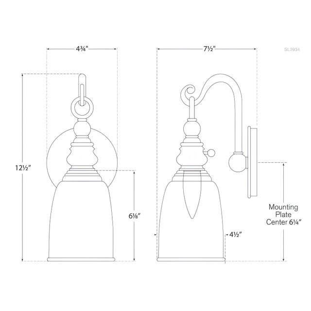 Visual Comfort Chapman & Myers for Visual Comfort Signature Boston Loop Arm Sconce in Antique Nickel with White Glass For Sale - Image 4 of 4
