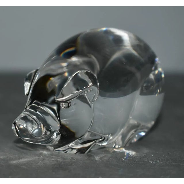 Glass Vintage Steuben Crystal Pig Figurine For Sale - Image 7 of 11