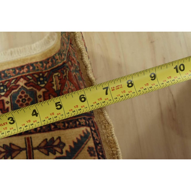 Fine Heriz Runner 3’2” X 10’7” Beige Wool Vintage Hand-Knotted Oriental Rug For Sale - Image 12 of 14